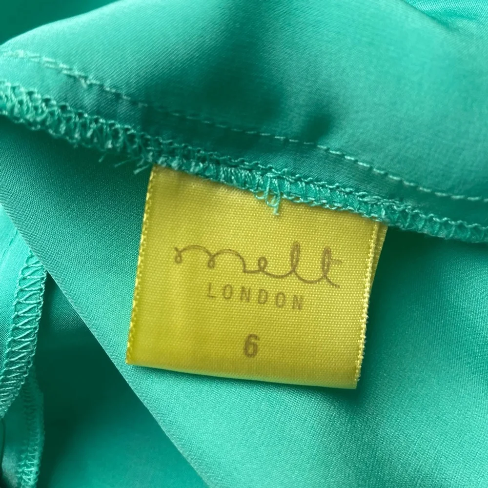 melt london Silk Flared Mini Skirt Teal & Pink Contrast Trim Y2K Tenniscore